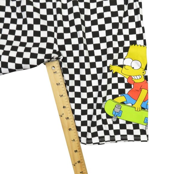 The Simpsons Bart Simpson Checkered Shorts Womens XS Skateboarding Biker Pull On - Picture 6 of 11